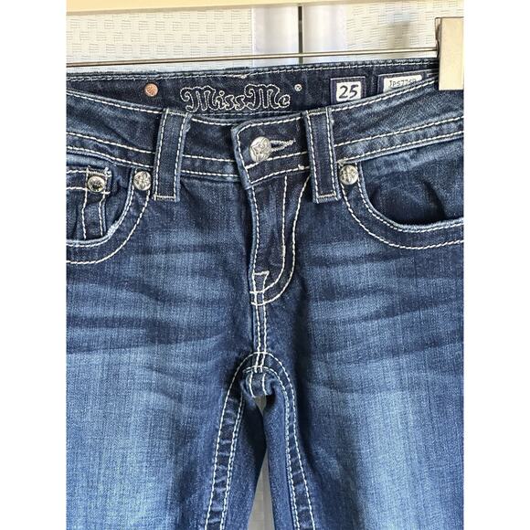 Miss Me JP5775B Bootcut Blue Jeans stretch low-rise blue Size 25 - Picture 2 of 16